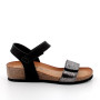 Sandale avec coin pour femme noir et gris avec velcro Sandale avec coin pour femme noir et gris avec velcro