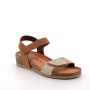 Sandale avec coin pour femme brun et platinum avec velcro Sandale avec coin pour femme brun et platinum avec velcro