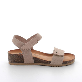 Sandals with wedge for women brown and green with velcro Sandals with wedge for women brown and green with velcro
