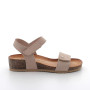Sandals with wedge for women brown and green with velcro Sandals with wedge for women brown and green with velcro