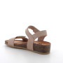 Sandals with wedge for women brown and green with velcro Sandals with wedge for women brown and green with velcro