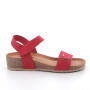 Sandalia de cuña para mujer rojo con velcro Sandalia de cuña para mujer rojo con velcro