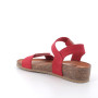 DAME SANDALE MIT KEILABSATZ ROT MIT VELCRO DAME SANDALE MIT KEILABSATZ ROT MIT VELCRO