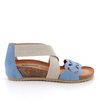 Sandale avec coin pour femme bleu clair avec elastique Sandale avec coin pour femme bleu clair avec elastique