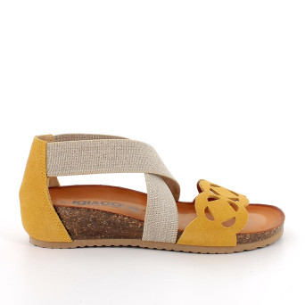 Sandale avec coin pour femme jaune avec elastique Sandale avec coin pour femme jaune avec elastique