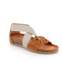 Sandals with wedge for women yellow and brown with elastic Sandals with wedge for women yellow and brown with elastic