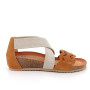 Sandals with wedge for women yellow and brown with elastic Sandals with wedge for women yellow and brown with elastic