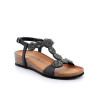 Sandals with wedge for women black with buckle Sandals with wedge for women black with buckle