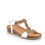 Sandali con zeppa da donna beige con fibbia Sandali con zeppa da donna beige con fibbia