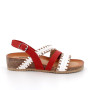 Sandale avec coin pour femme rouge et blanc avec boucle Sandale avec coin pour femme rouge et blanc avec boucle