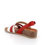 Sandals with wedge for women red and white with buckle Sandals with wedge for women red and white with buckle