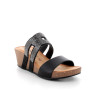 Sandalia de cuña para mujer negro  Sandalia de cuña para mujer negro