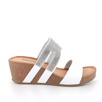 Sandale avec coin pour femme blanc  Sandale avec coin pour femme blanc