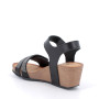 Sandali con zeppa da donna nero con strap Sandali con zeppa da donna nero con strap
