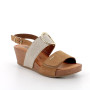 Sandali con zeppa da donna marrone e beige con strap Sandali con zeppa da donna marrone e beige con strap