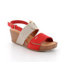 Sandale avec coin pour femme rouge avec velcro Sandale avec coin pour femme rouge avec velcro