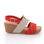 Sandale avec coin pour femme rouge avec velcro Sandale avec coin pour femme rouge avec velcro