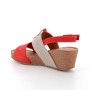 Sandals with wedge for women red with velcro Sandals with wedge for women red with velcro
