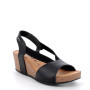 Sandale avec coin pour femme noir avec elastique Sandale avec coin pour femme noir avec elastique