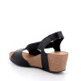 Sandals with wedge for women black with elastic Sandals with wedge for women black with elastic