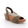 Sandals with wedge for women green with elastic Sandals with wedge for women green with elastic