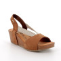 Sandalia de cuña para mujer marron con elástico Sandalia de cuña para mujer marron con elástico