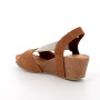Sandalia de cuña para mujer marron con elástico Sandalia de cuña para mujer marron con elástico