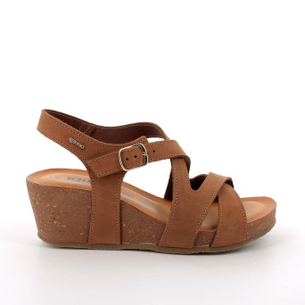 Sandals with wedge for women brown with buckle Sandals with wedge for women brown with buckle