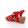Sandali con zeppa da donna rosso con fibbia Sandali con zeppa da donna rosso con fibbia