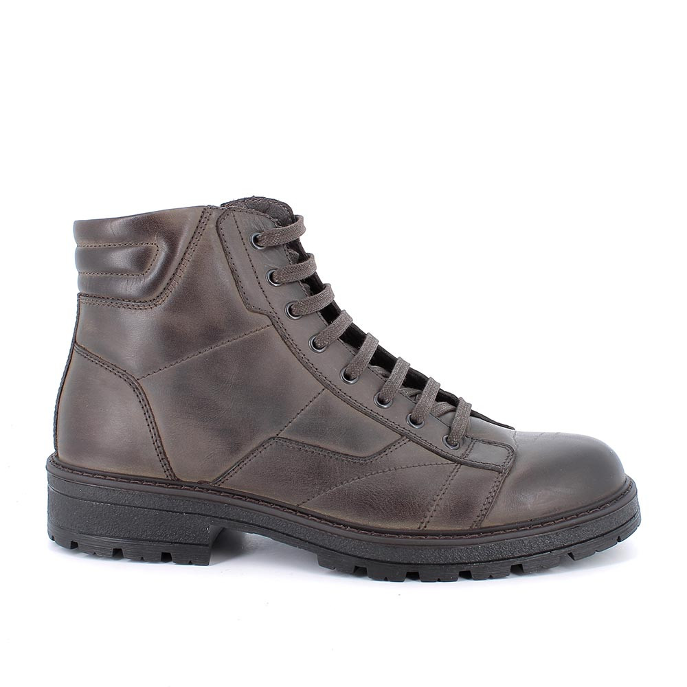Half boots for men brown with zip