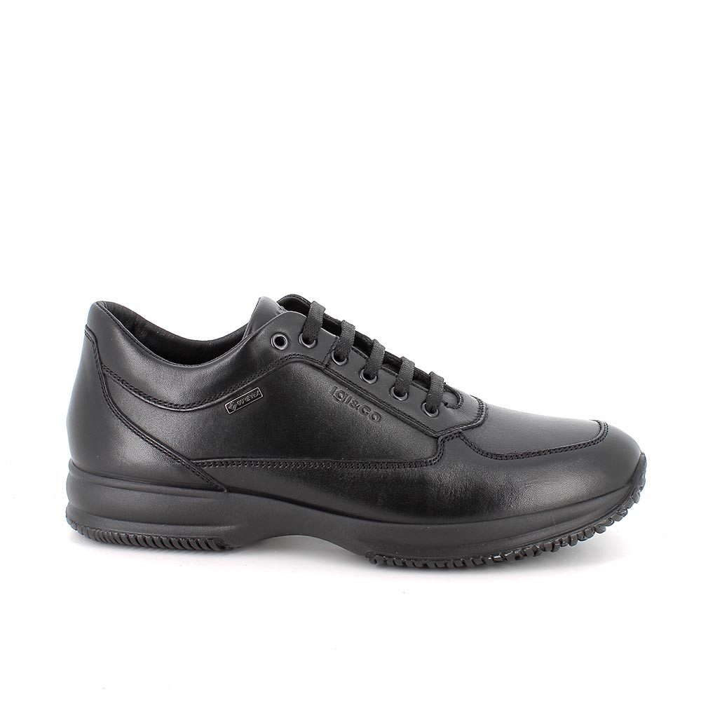 Zapato deportivo con gore-tex para hombre negro con cordones