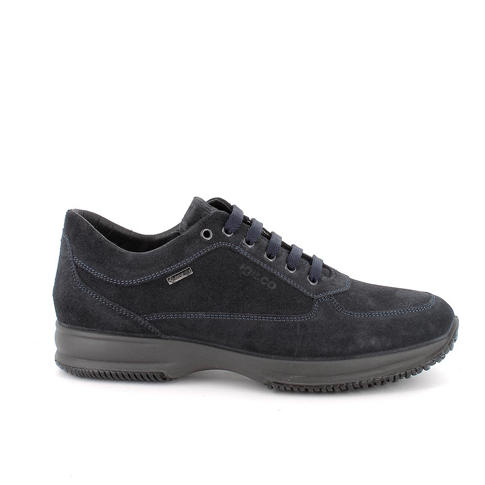 Zapato deportivo con gore-tex para hombre azul con cordones