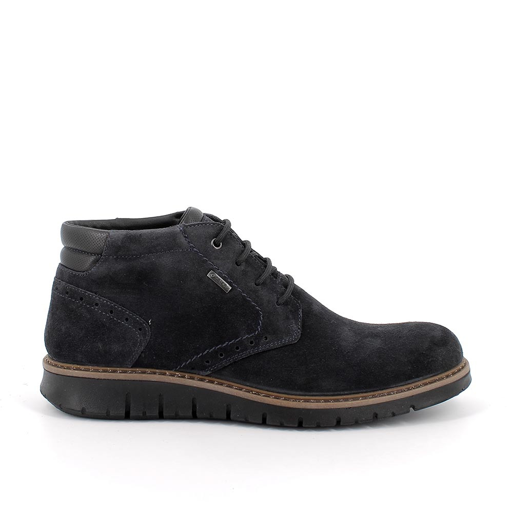 Botines gore-tex para hombre azul con cordones