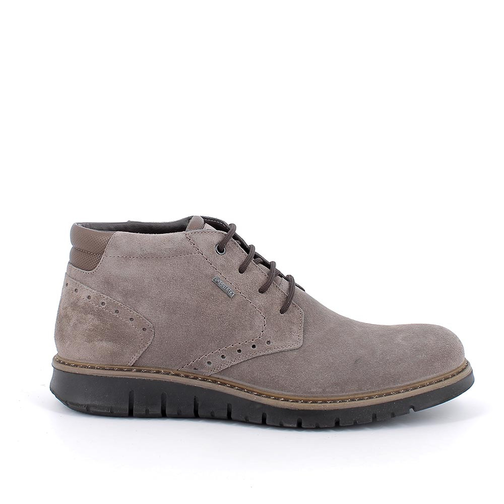 Polacchine gore-tex da uomo marrone e grigio con lacci