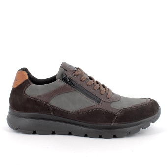 Sneakers for men brown and grey with zip Sneakers for men brown and grey with zip