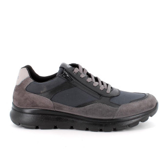 Sneakers for men grey and blue with zip Sneakers for men grey and blue with zip