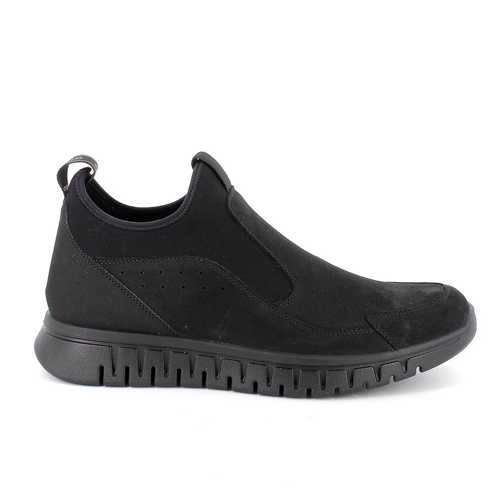 Slip on da uomo nero con elastico