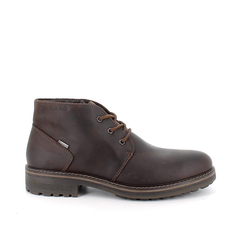 Botines gore-tex para hombre marron con cordones