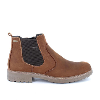 Stivaletti gore-tex da uomo marrone con zip Stivaletti gore-tex da uomo marrone con zip