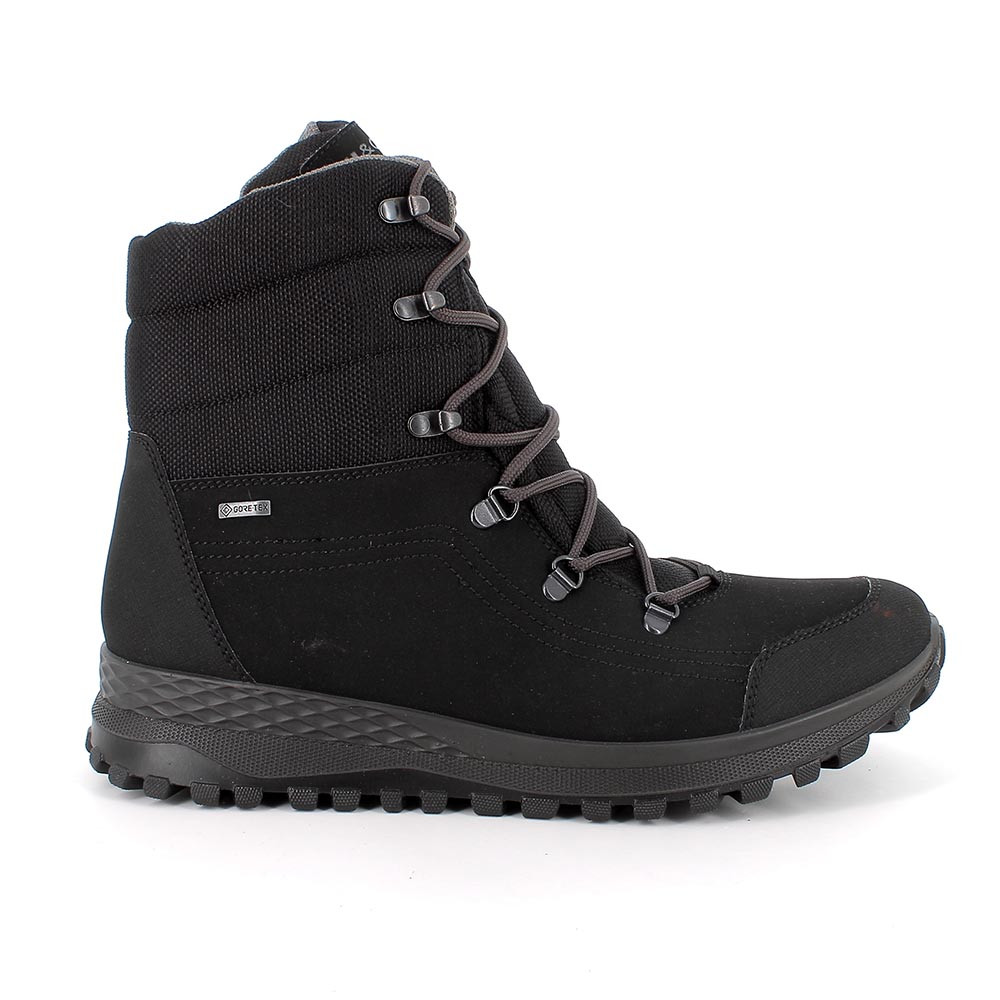 Scarponcini gore-tex da uomo nero con lacci