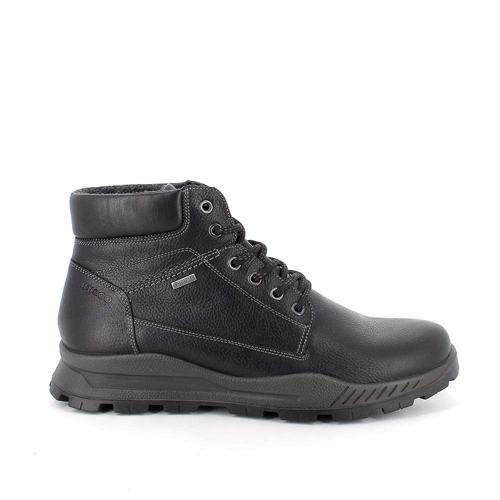 Polacchine gore-tex da uomo nero con lacci