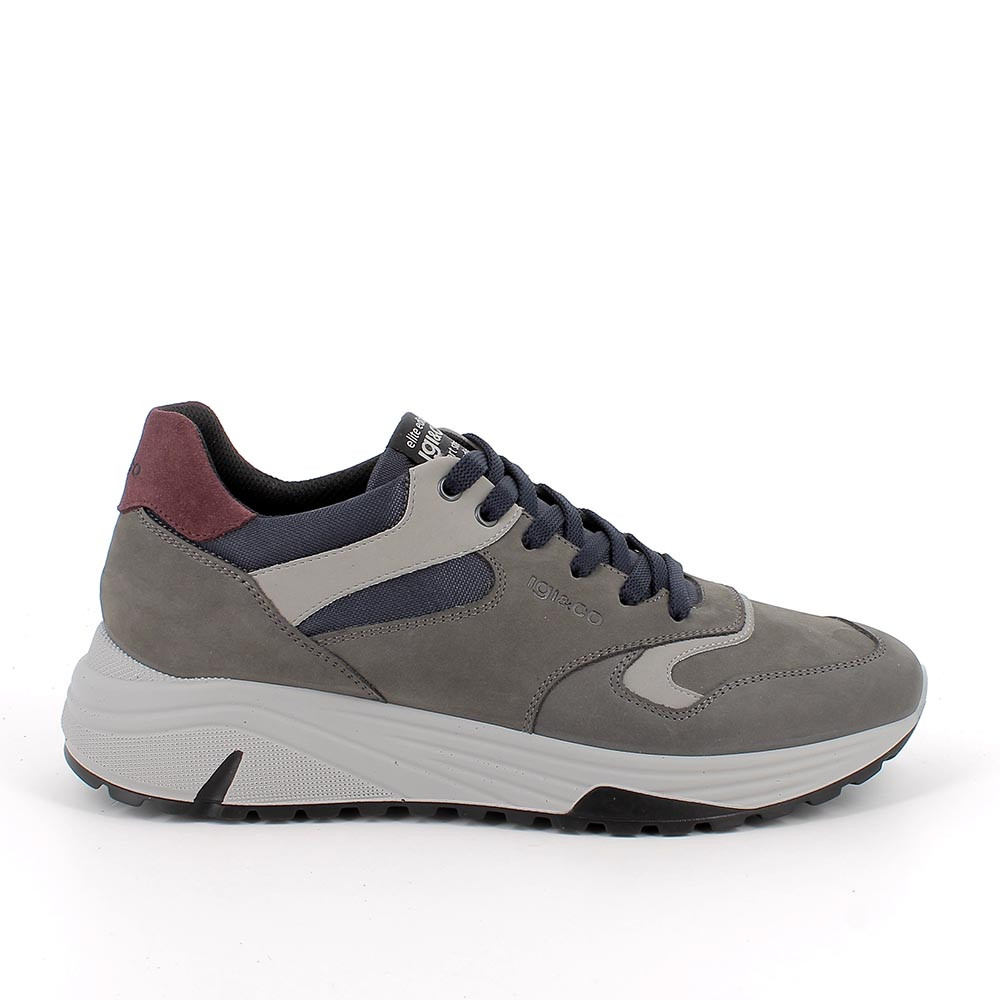 Sneakers da uomo grigio con lacci