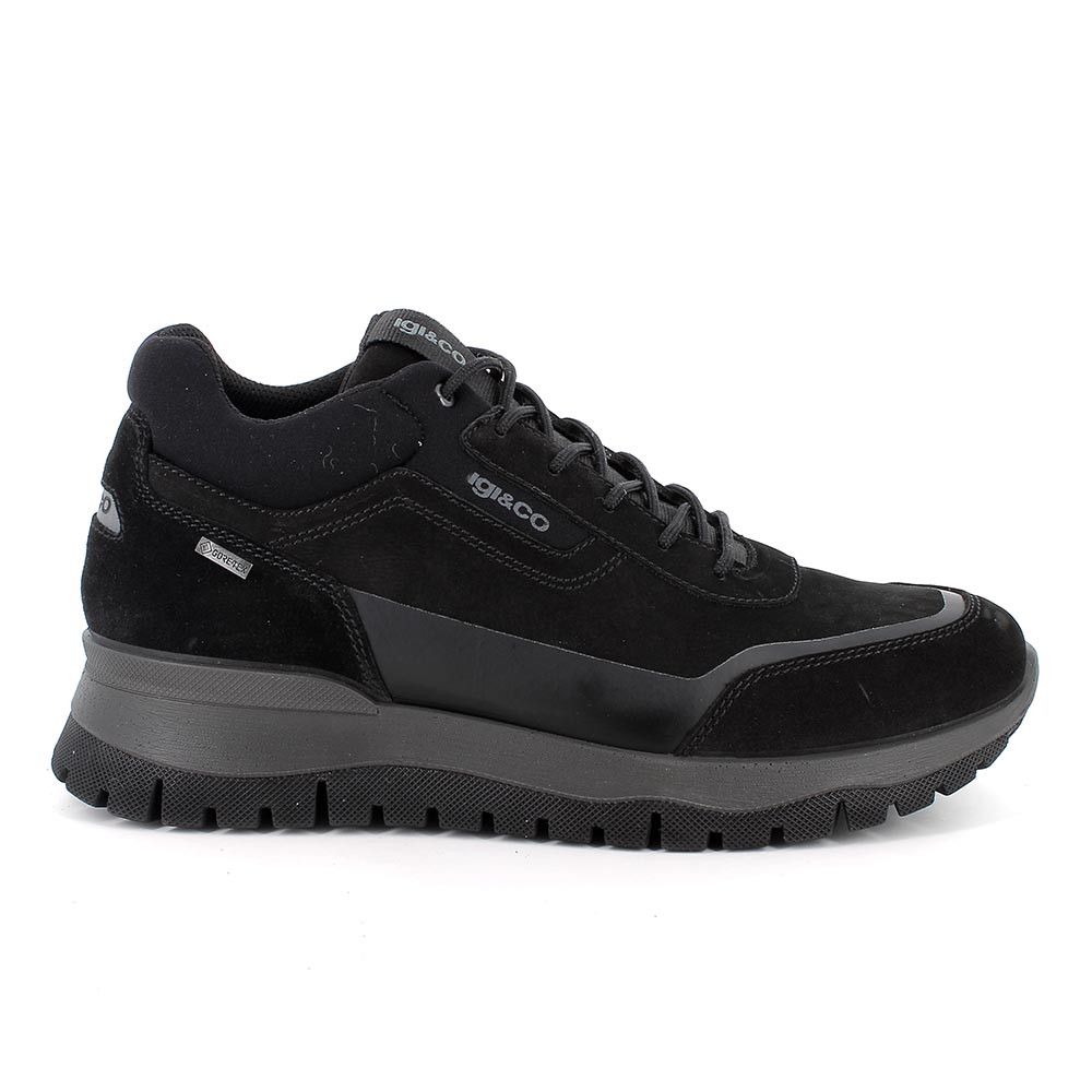 Sneakers gore-tex da uomo nero con lacci