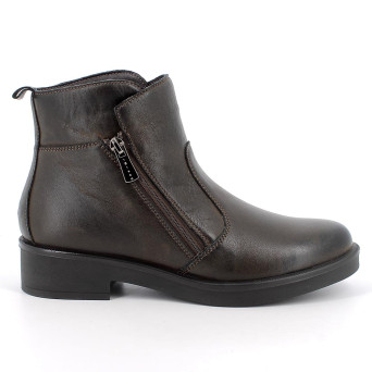 Stivaletti da donna marrone con zip Stivaletti da donna marrone con zip