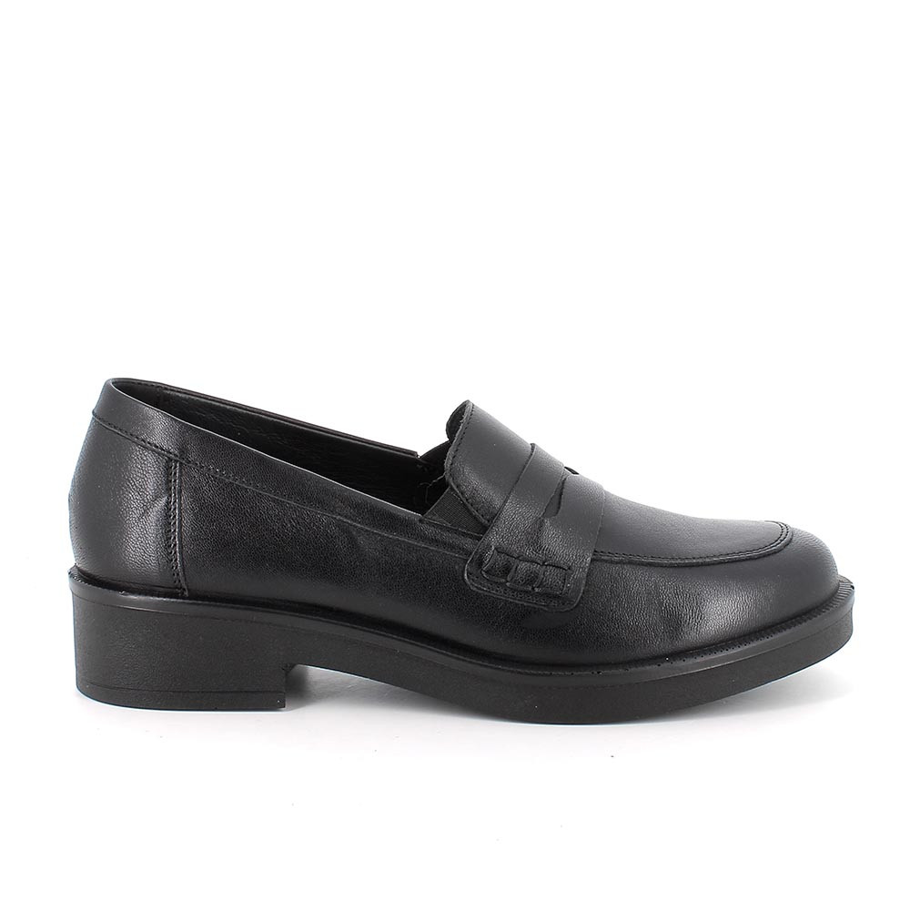 Mocassini da donna nero con elastico
