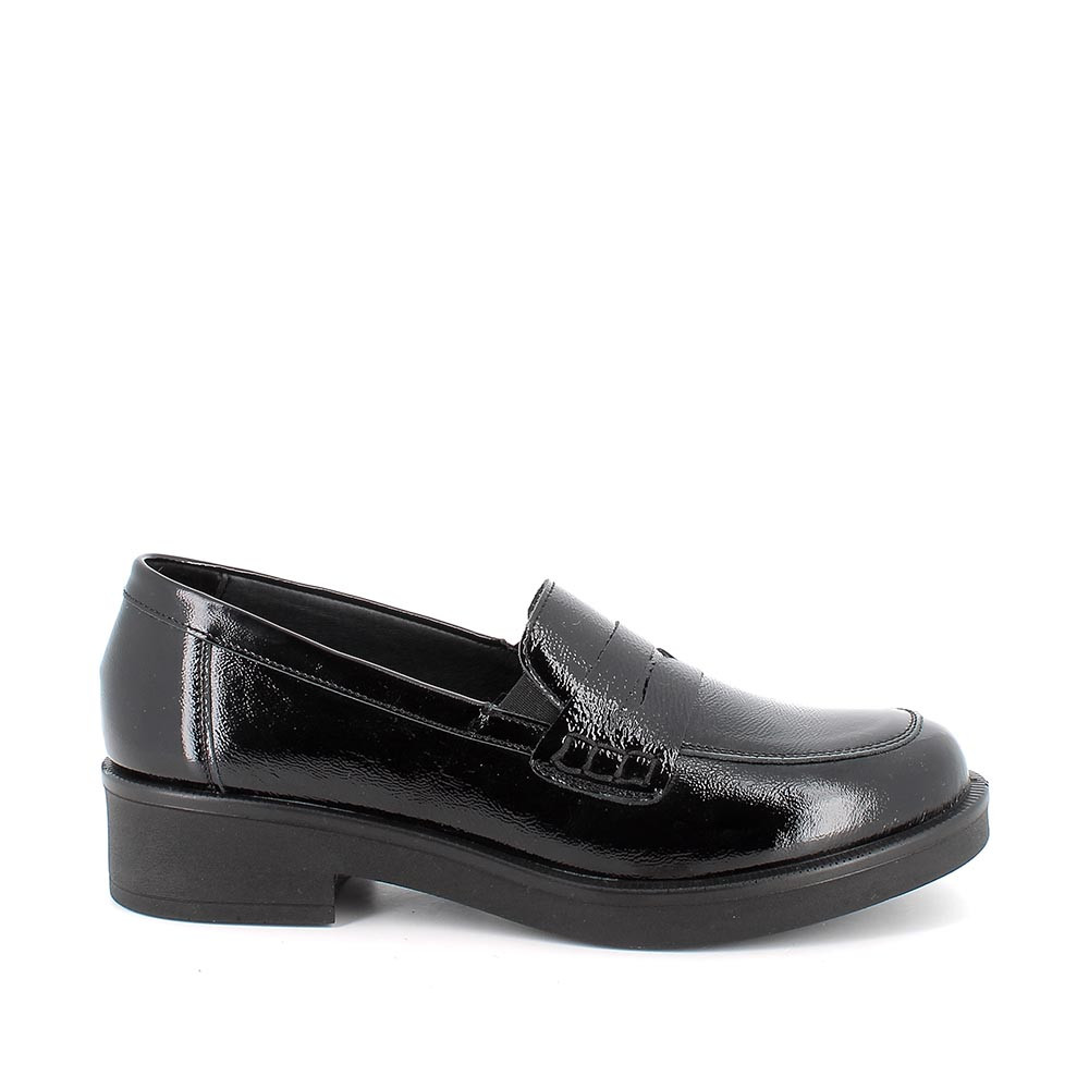 Mocassini da donna nero con elastico