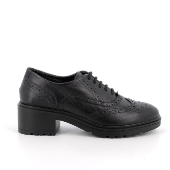 Zapatos de cordones con tacón para mujer negro con cordones Zapatos de cordones con tacón para mujer negro con cordones