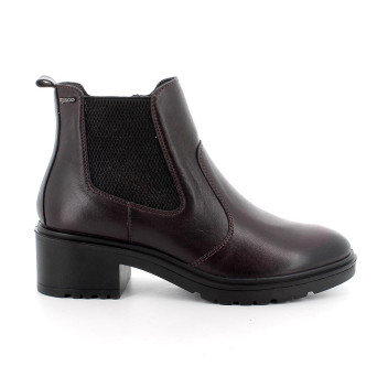 Stivaletti con tacco da donna bordò con zip Stivaletti con tacco da donna bordò con zip