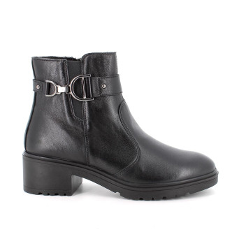 Stivaletti con tacco da donna nero con zip Stivaletti con tacco da donna nero con zip