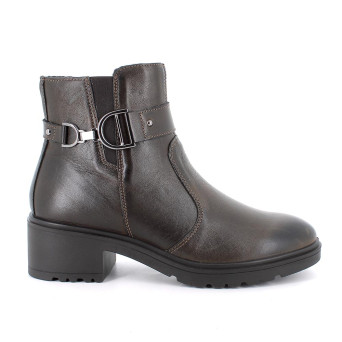 Stivaletti con tacco da donna marrone con zip Stivaletti con tacco da donna marrone con zip